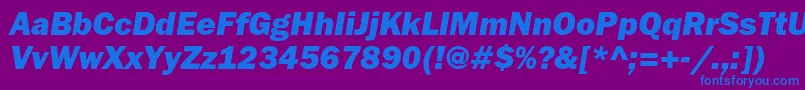 FranklingothicheavycItalic Font – Blue Fonts on Purple Background