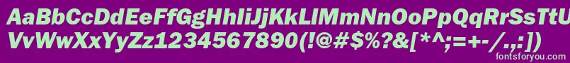 FranklingothicheavycItalic Font – Green Fonts on Purple Background