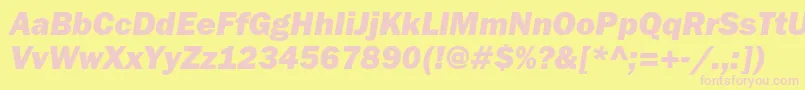FranklingothicheavycItalic Font – Pink Fonts on Yellow Background