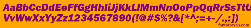 FranklingothicheavycItalic Font – Purple Fonts on Orange Background