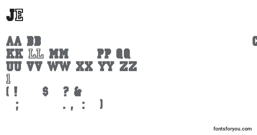 Шрифт Jersey – алфавит, цифры, специальные символы