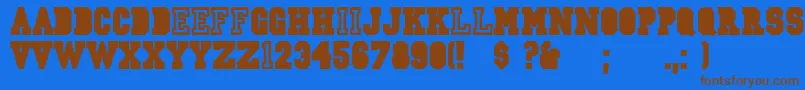 Jersey Font – Brown Fonts on Blue Background