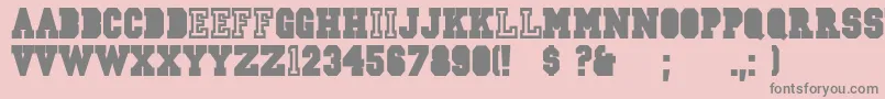 Jersey Font – Gray Fonts on Pink Background