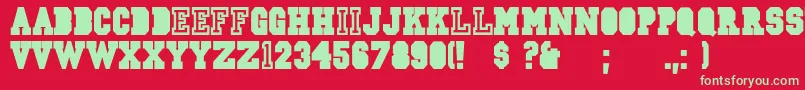 Jersey Font – Green Fonts on Red Background