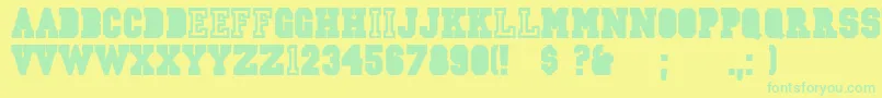 Jersey Font – Green Fonts on Yellow Background