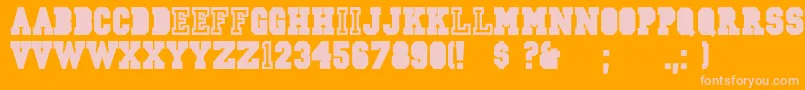 Jersey Font – Pink Fonts on Orange Background