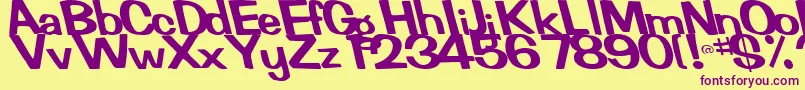 FertileRegularTtstd Font – Purple Fonts on Yellow Background