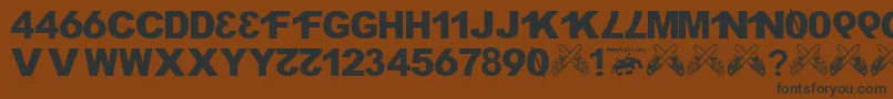 Шрифт H4xx0r.Fontvir.Us – чёрные шрифты на коричневом фоне