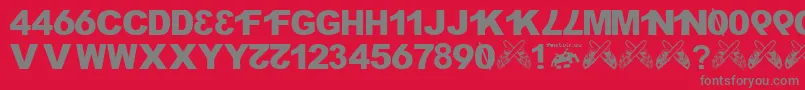 フォントH4xx0r.Fontvir.Us – 赤い背景に灰色の文字