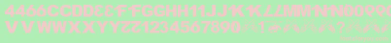 Шрифт H4xx0r.Fontvir.Us – розовые шрифты на зелёном фоне