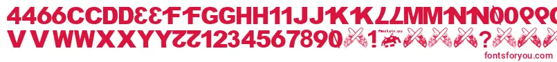 フォントH4xx0r.Fontvir.Us – 白い背景に赤い文字