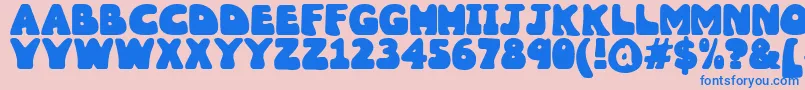 Weitere Informationen zur Wobbles1-Schriftart Wobbles1-Schriftart – Blaue Schriften auf rosa Hintergrund