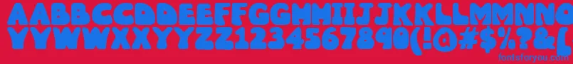 Wobbles1 Font – Blue Fonts on Red Background