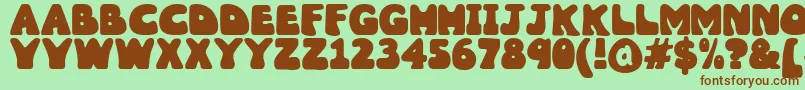 Fonte Wobbles1 – fontes marrons em um fundo verde
