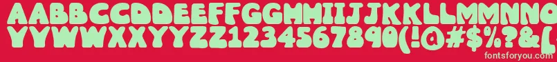 フォントWobbles1 – 赤い背景に緑の文字