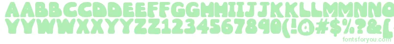 Wobbles1-fontti – vihreät fontit valkoisella taustalla