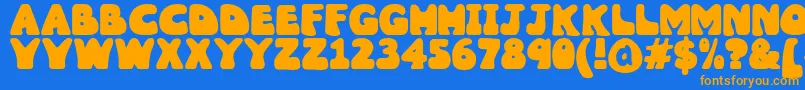 Шрифт Wobbles1 – оранжевые шрифты на синем фоне