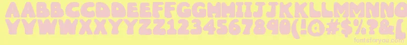 Wobbles1 Font – Pink Fonts on Yellow Background