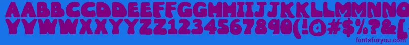 Wobbles1 Font – Purple Fonts on Blue Background