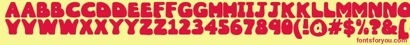 Wobbles1 Font – Red Fonts on Yellow Background