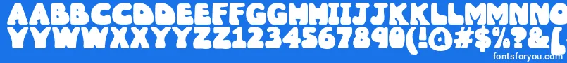 Wobbles1 Font – White Fonts on Blue Background
