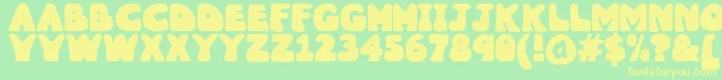 Wobbles1 Font – Yellow Fonts on Green Background