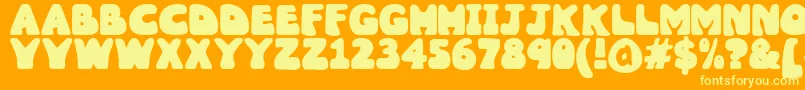 Wobbles1-Schriftart – Gelbe Schriften auf orangefarbenem Hintergrund