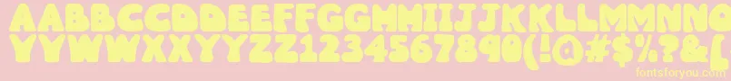 En savoir plus sur la police Wobbles1 Police Wobbles1 – polices jaunes sur fond rose