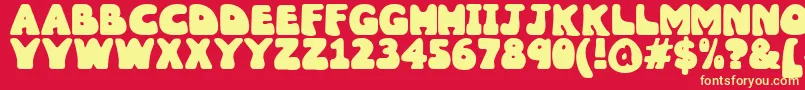 Wobbles1 Font – Yellow Fonts on Red Background