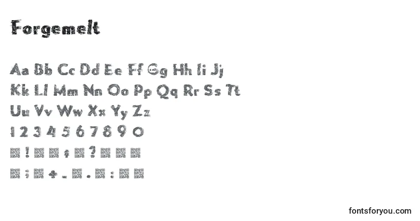 Schriftart Forgemelt – Alphabet, Zahlen, spezielle Symbole