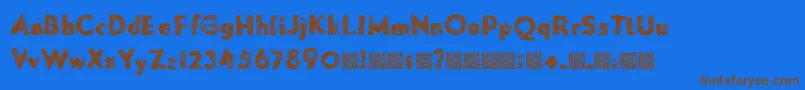 Forgemelt-Schriftart – Braune Schriften auf blauem Hintergrund