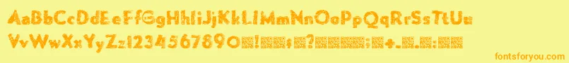 Forgemelt-Schriftart – Orangefarbene Schriften auf gelbem Hintergrund