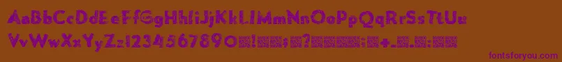 Forgemelt-Schriftart – Violette Schriften auf braunem Hintergrund