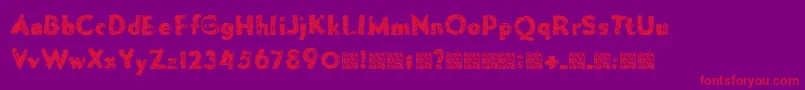 フォントForgemelt – 紫の背景に赤い文字