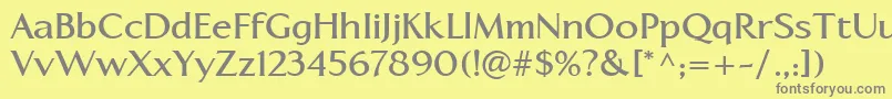 フォントLinotypeapertoBold – 黄色の背景に灰色の文字