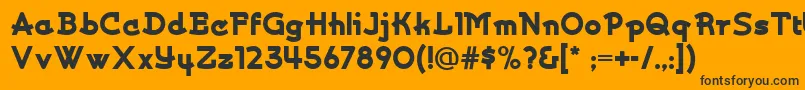 フォントKurvaceousnf – 黒い文字のオレンジの背景