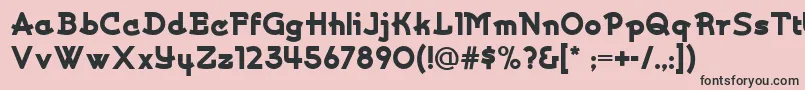 Kurvaceousnf-fontti – mustat fontit vaaleanpunaisella taustalla