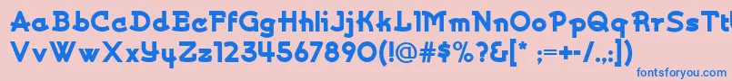 Kurvaceousnf-fontti – siniset fontit vaaleanpunaisella taustalla