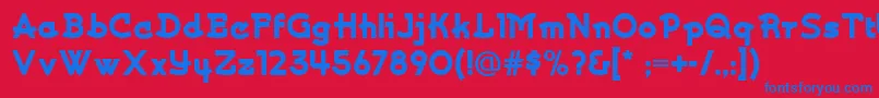 フォントKurvaceousnf – 赤い背景に青い文字
