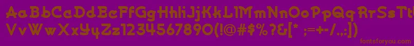 Kurvaceousnf-Schriftart – Braune Schriften auf violettem Hintergrund