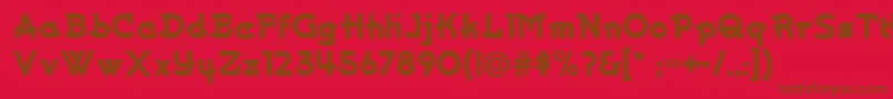 フォントKurvaceousnf – 赤い背景に茶色の文字