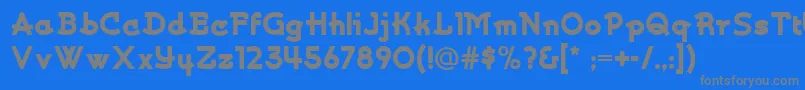 Kurvaceousnf-fontti – harmaat kirjasimet sinisellä taustalla