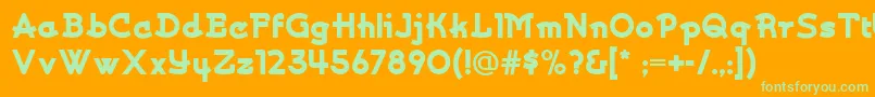 Шрифт Kurvaceousnf – зелёные шрифты на оранжевом фоне