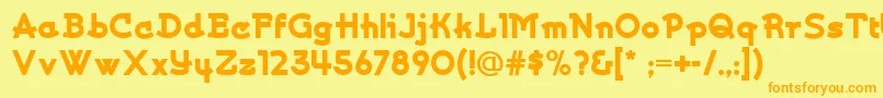 Kurvaceousnf-fontti – oranssit fontit keltaisella taustalla