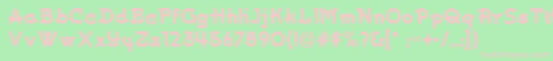 Kurvaceousnf-fontti – vaaleanpunaiset fontit vihreällä taustalla