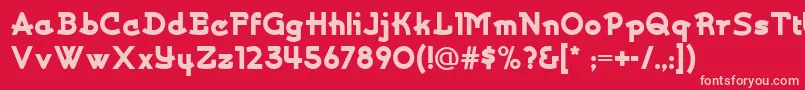 Kurvaceousnf-fontti – vaaleanpunaiset fontit punaisella taustalla