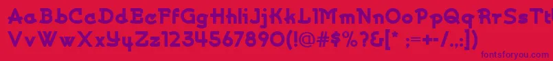 Шрифт Kurvaceousnf – фиолетовые шрифты на красном фоне