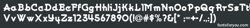 Kurvaceousnf-fontti – valkoiset fontit mustalla taustalla