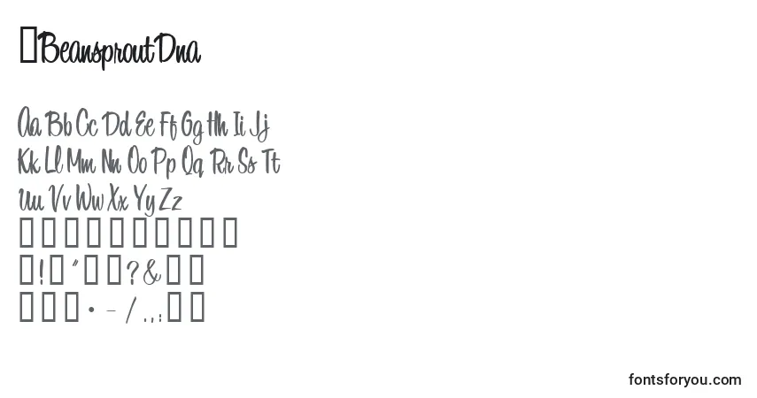 Czcionka 1BeansproutDna – alfabet, cyfry, specjalne znaki