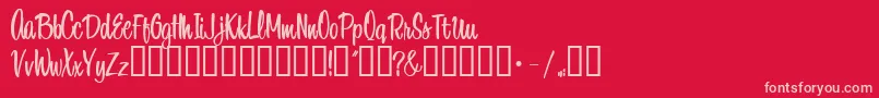1BeansproutDna Font – Pink Fonts on Red Background